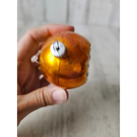 Radko shiny Brite double reflector vintage striped orange red ornament Xmas tree - Picture 5 of 8